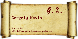 Gergely Kevin névjegykártya